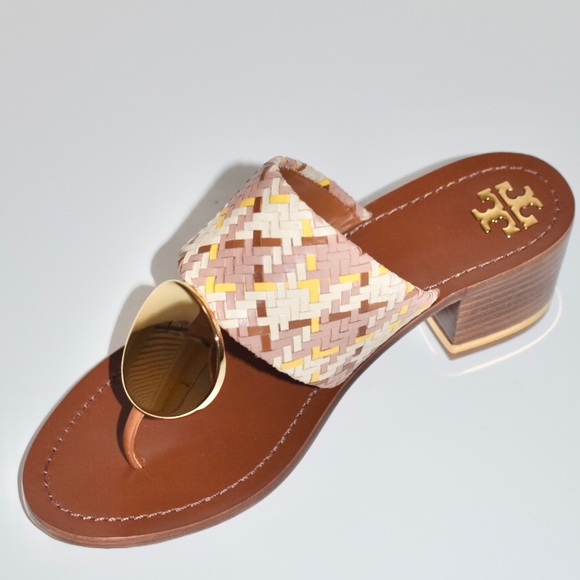 TORY BURCH PATOS DISK 44 MM SANDAL WOVEN NAPPA - Picture 3 of 8